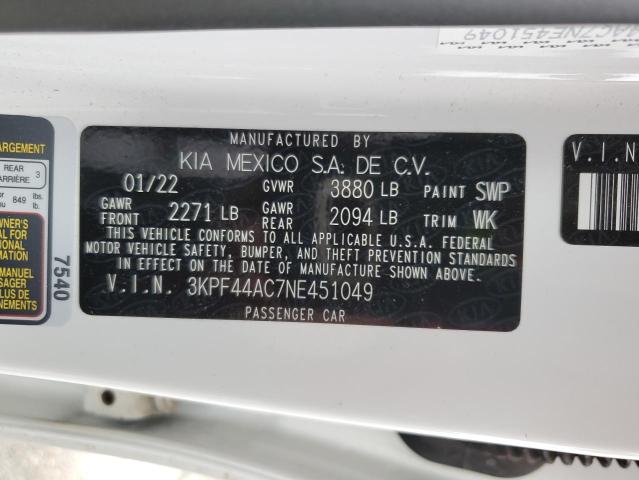 3KPF44AC7NE451049 KIA FORTE GT