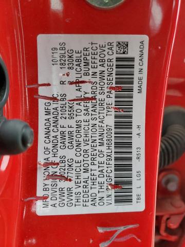 2020 HONDA CIVIC TOUR - 2HGFC1F9XLH680097