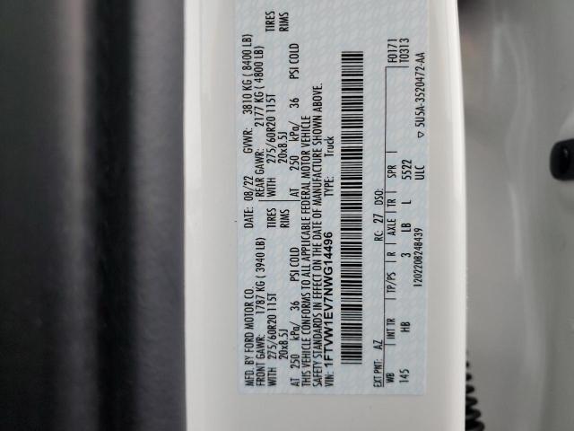 2022 FORD F150 LIGHT 1FTVW1EV7NWG14496