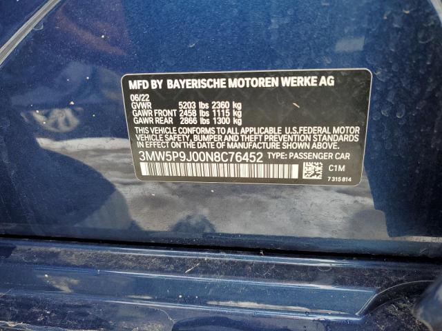 2022 BMW 330XE 3MW5P9J00N8C76452
