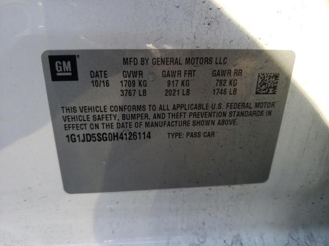 2017 CHEVROLET SONIC LT - 1G1JD5SG0H4126114