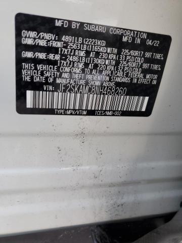 2022 SUBARU FORESTER W JF2SKAMC8NH468260