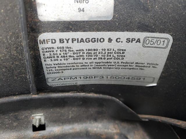 2001 VESPA PIAGGIO ZAPM198F315004591