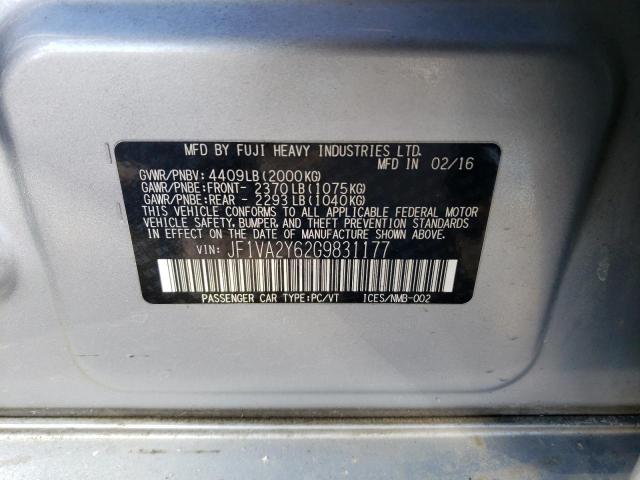 JF1VA2Y62G9831177 Subaru Wrx Sti Limited