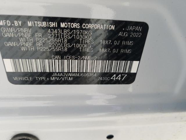 2022 MITSUBISHI RVR SE JA4AJVAW4NU606364