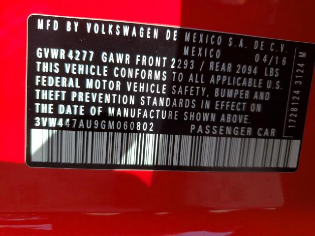 2016 VOLKSWAGEN GTI S/SE - 3VW447AU9GM060802