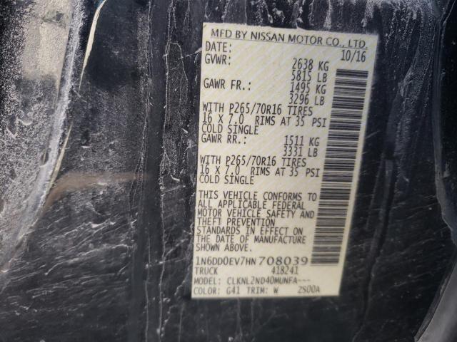 2017 NISSAN FRONTIER S - 1N6DD0EV7HN708039