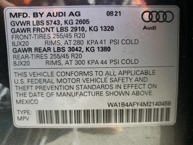 2021 AUDI SQ5 PREMIU WA1B4AFY4M2140458