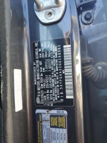 5XYPG4A33GG148982 KIA SORENTO LX