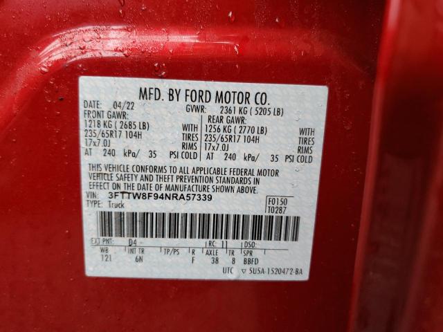 2022 FORD MAVERICK X - 3FTTW8F94NRA57339