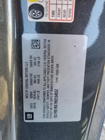 2017 CHEVROLET CAMARO LT - 1G1FB1RX7H0134552