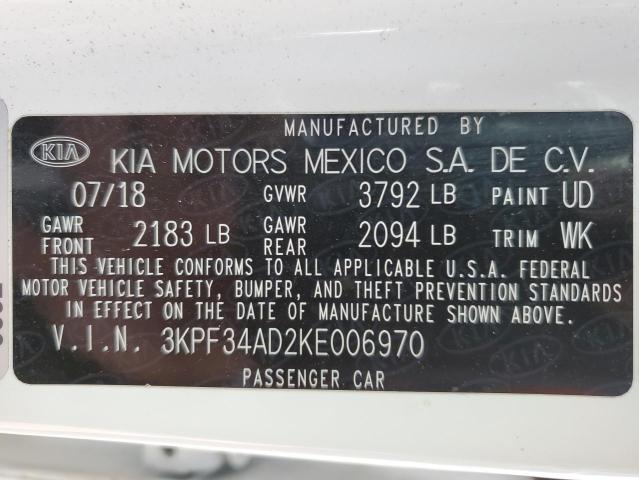 3KPF34AD2KE006970 KIA Forte Gt Line