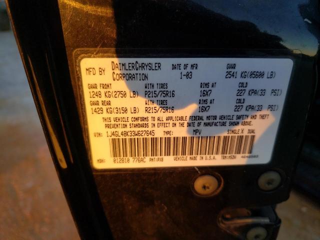 1J4GL48K33W627645 Jeep Liberty Sport