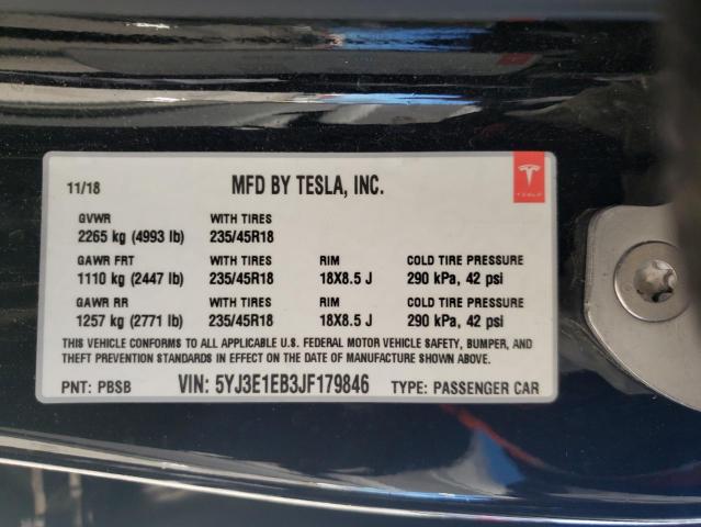 2018 TESLA 3 5YJ3E1EB3JF179846