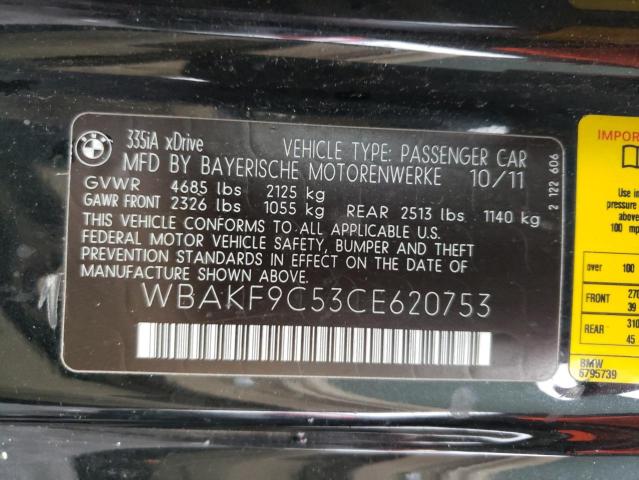 WBAKF9C53CE620753 BMW 335 XI