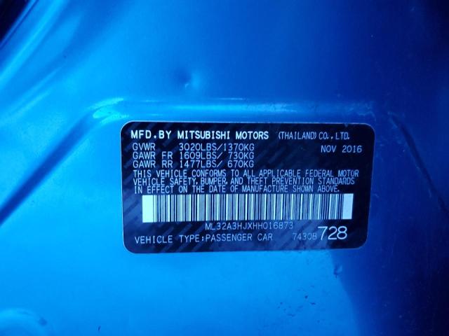 ML32A3HJXHH016873 Mitsubishi MIRAGE ES