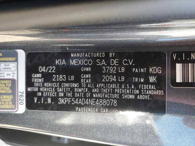 2022 KIA FORTE GT L - 3KPF54AD4NE488078