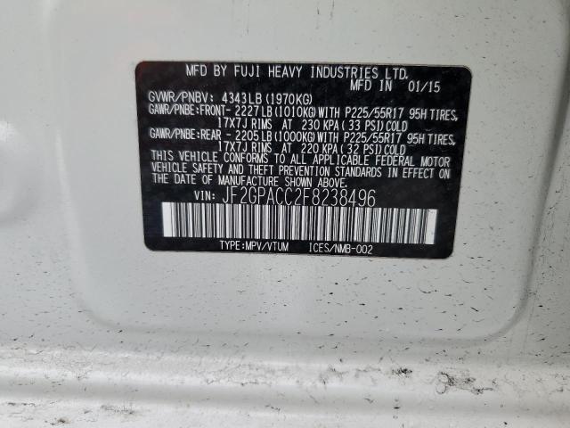 JF2GPACC2F8238496 Subaru Xv Crosstrek 2.0 Premium