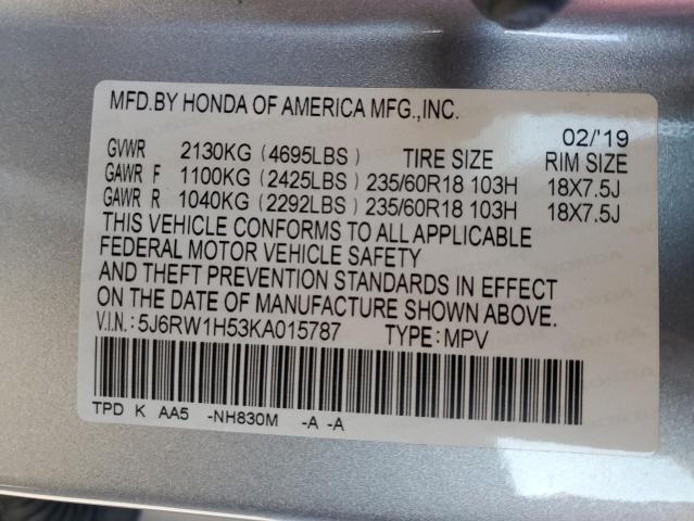 2019 HONDA CR-V EX - 5J6RW1H53KA015787