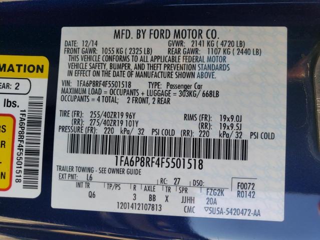 2015 FORD MUSTANG 50 1FA6P8RF4F5501518
