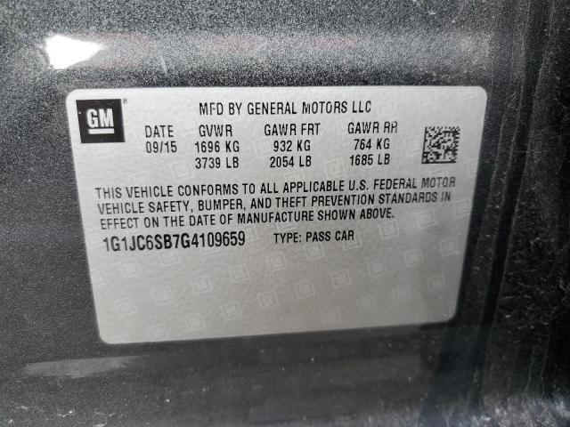 2016 CHEVROLET SONIC LT - 1G1JC6SB7G4109659