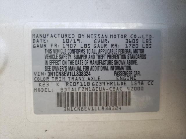 3N1CN8EV1LL838324 Nissan VERSA SV