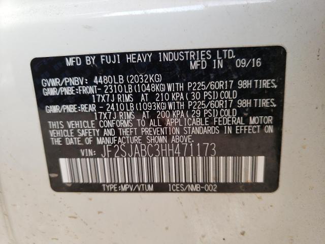 JF2SJABC3HH471173 Subaru Forester 2.5i