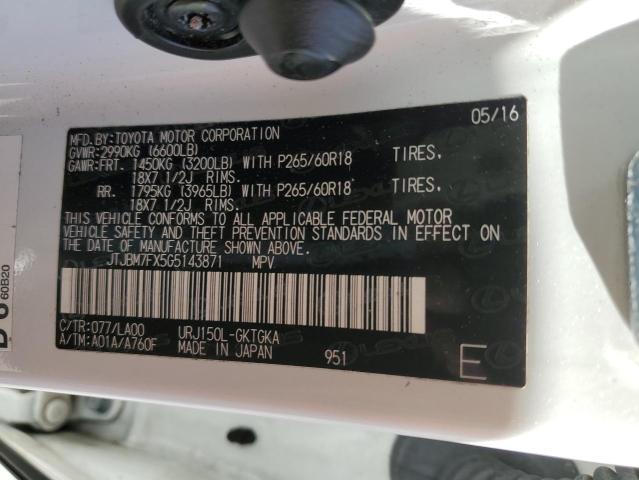 2016 LEXUS GX 460 - JTJBM7FX5G5143871