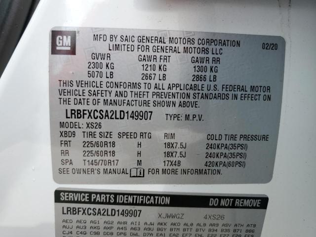 2020 BUICK ENVISION LRBFXCSA2LD149907