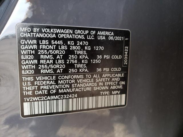 2021 VOLKSWAGEN ATLAS CROS - 1V2WC2CA9MC232424