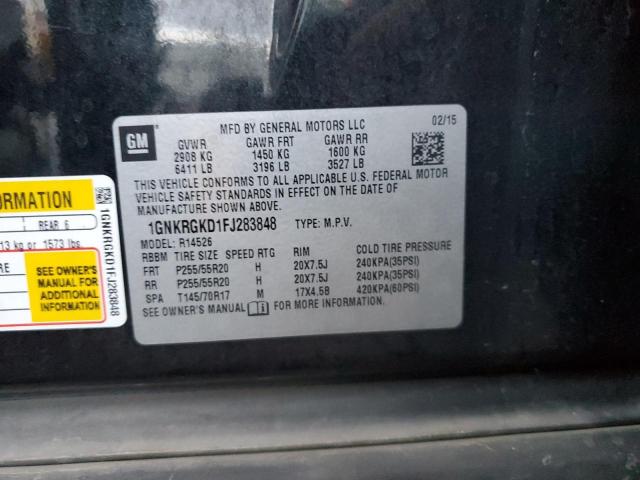 2015 CHEVROLET TRAVERSE L - 1GNKRGKD1FJ283848