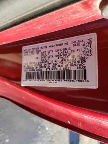 2001 Toyota Tundra VIN: 5TBJN32111S155225 Lot: 49169514