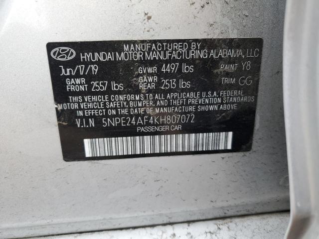 5NPE24AF4KH807072 | 2019 HYUNDAI SONATA SE