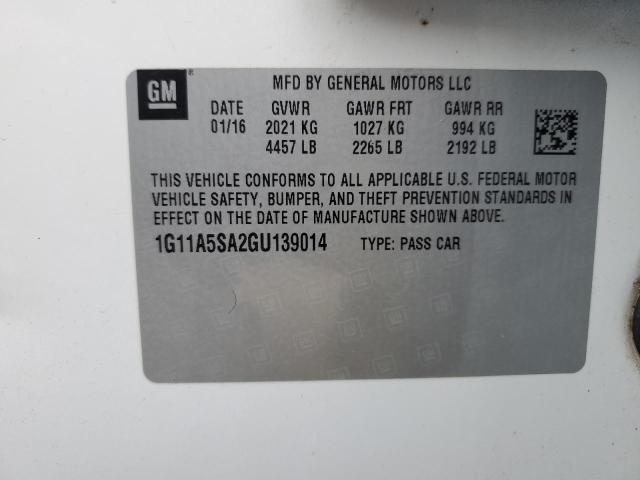 2016 CHEVROLET MALIBU LIM - 1G11A5SA2GU139014