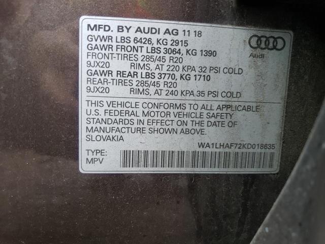 VIN WA1LHAF72KD018635 2019 Audi Q7, Premium Plus no.13