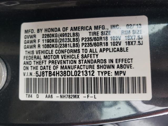 5J8TB4H38DL021312 Acura RDX