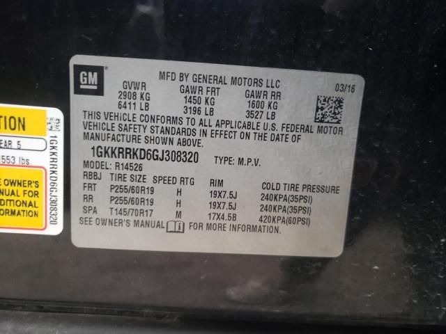 1GKKRRKD6GJ308320 GMC Acadia Slt-1