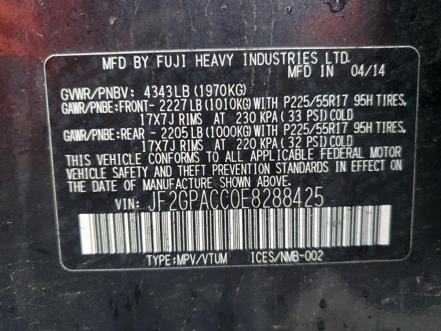 JF2GPACC0E8288425 Subaru Xv Crosstrek 2.0 Premium