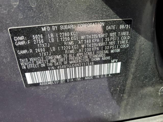 2022 SUBARU OUTBACK WI 4S4BTGUD8N3137548