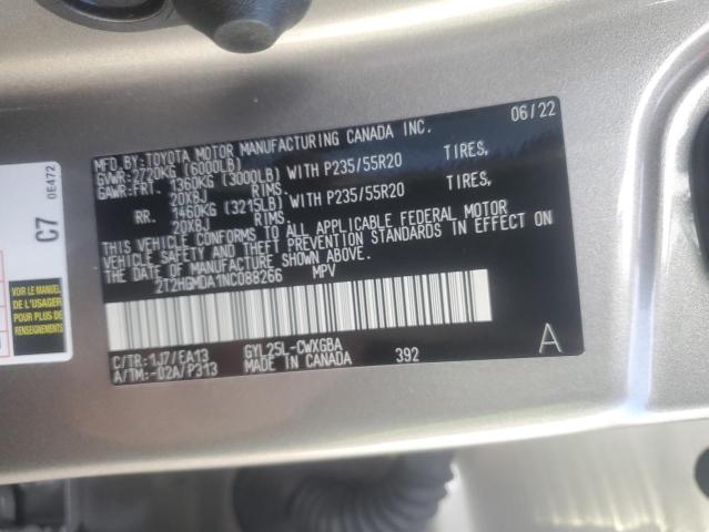 2022 LEXUS RX 450H 2T2HGMDA1NC088266