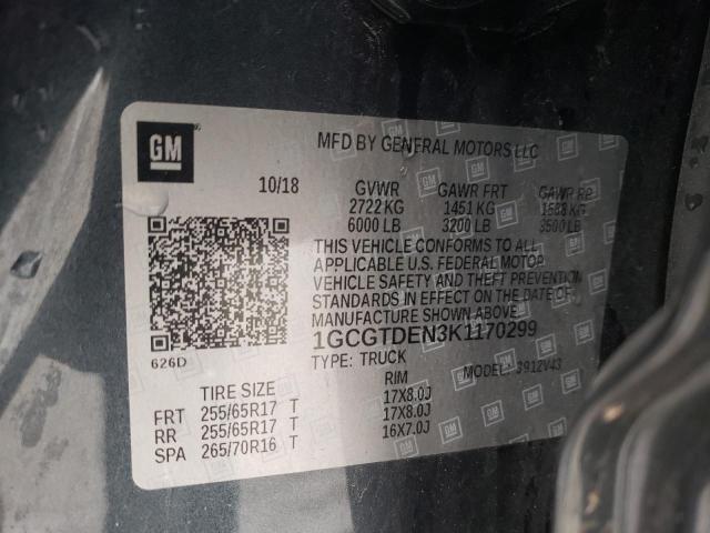 2019 CHEVROLET COLORADO Z - 1GCGTDEN3K1170299