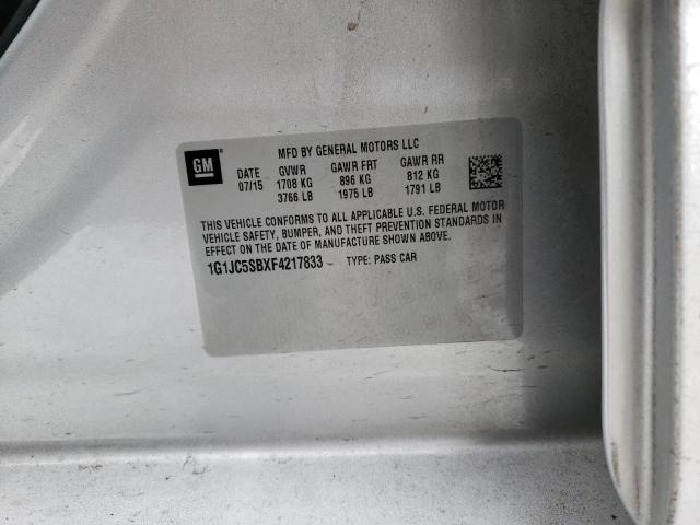2015 CHEVROLET SONIC 4D - 1G1JC5SBXF4217833