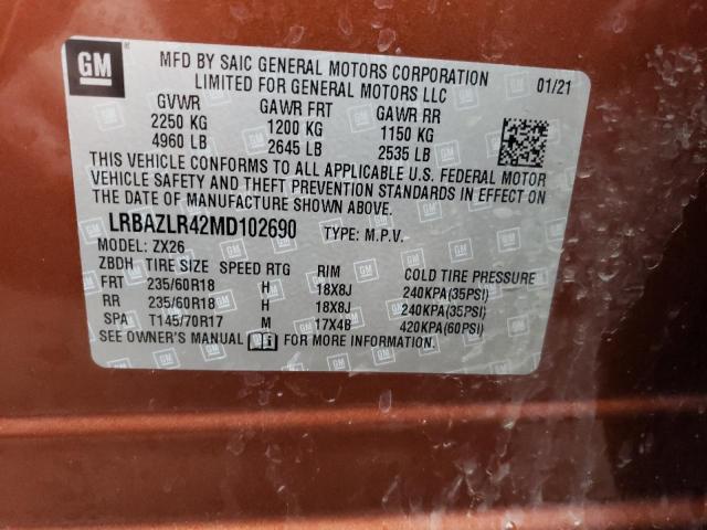 2021 BUICK ENVISION P - LRBAZLR42MD102690