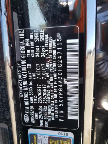 5XYPG4A30HG247115 KIA SORENTO LX
