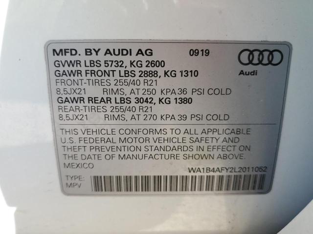 2020 AUDI SQ5 PREMIU WA1B4AFY2L2011052