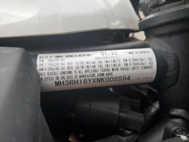 2022 YAMAHA YZFR3 A - MH3RH18YXNK008894