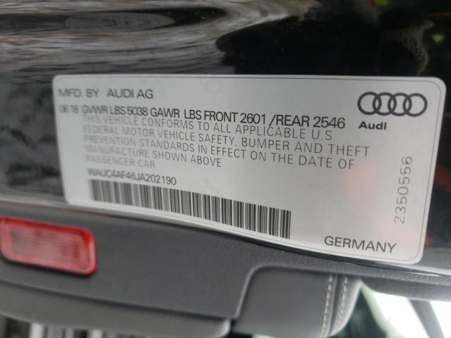 2018 AUDI S4 PRESTIG - WAUC4AF46JA202190