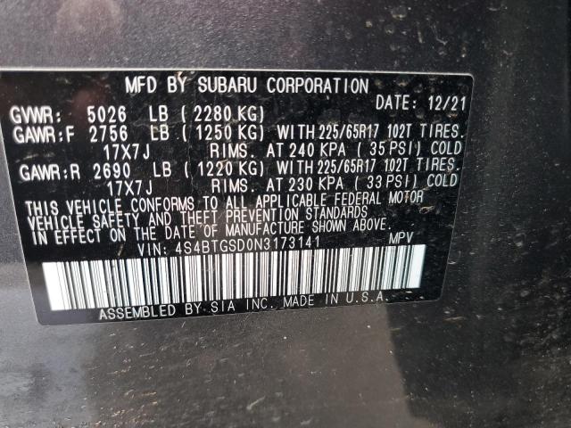 2022 SUBARU OUTBACK WI 4S4BTGSD0N3173141
