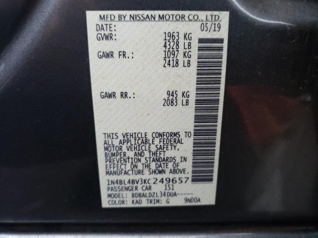 2019 NISSAN ALTIMA S - 1N4BL4BV3KC249657