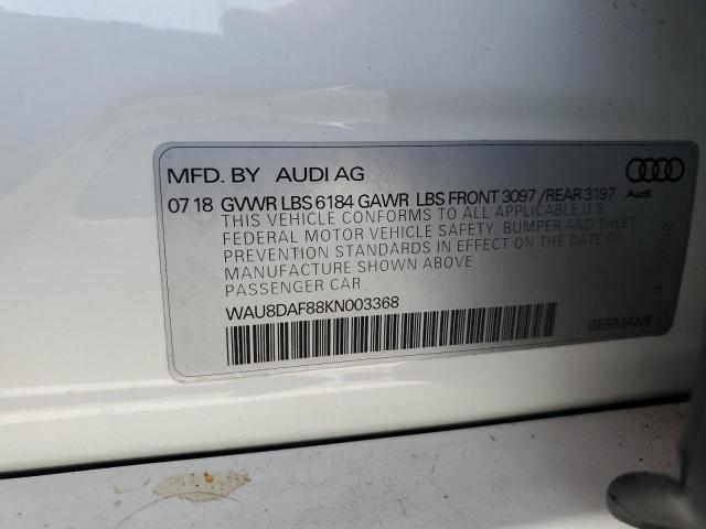 2019 AUDI A8 L WAU8DAF88KN003368